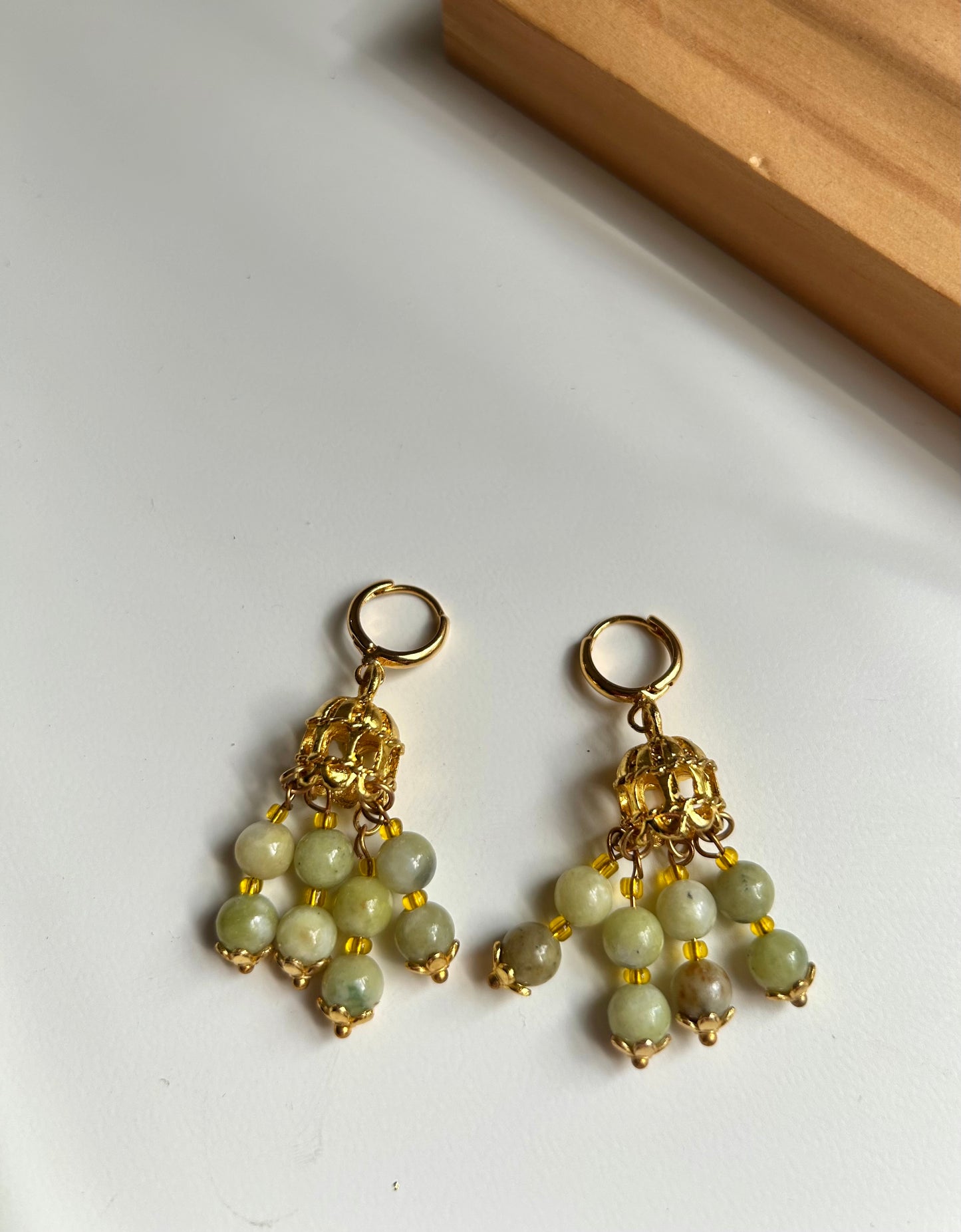 Soft jade jhumkas