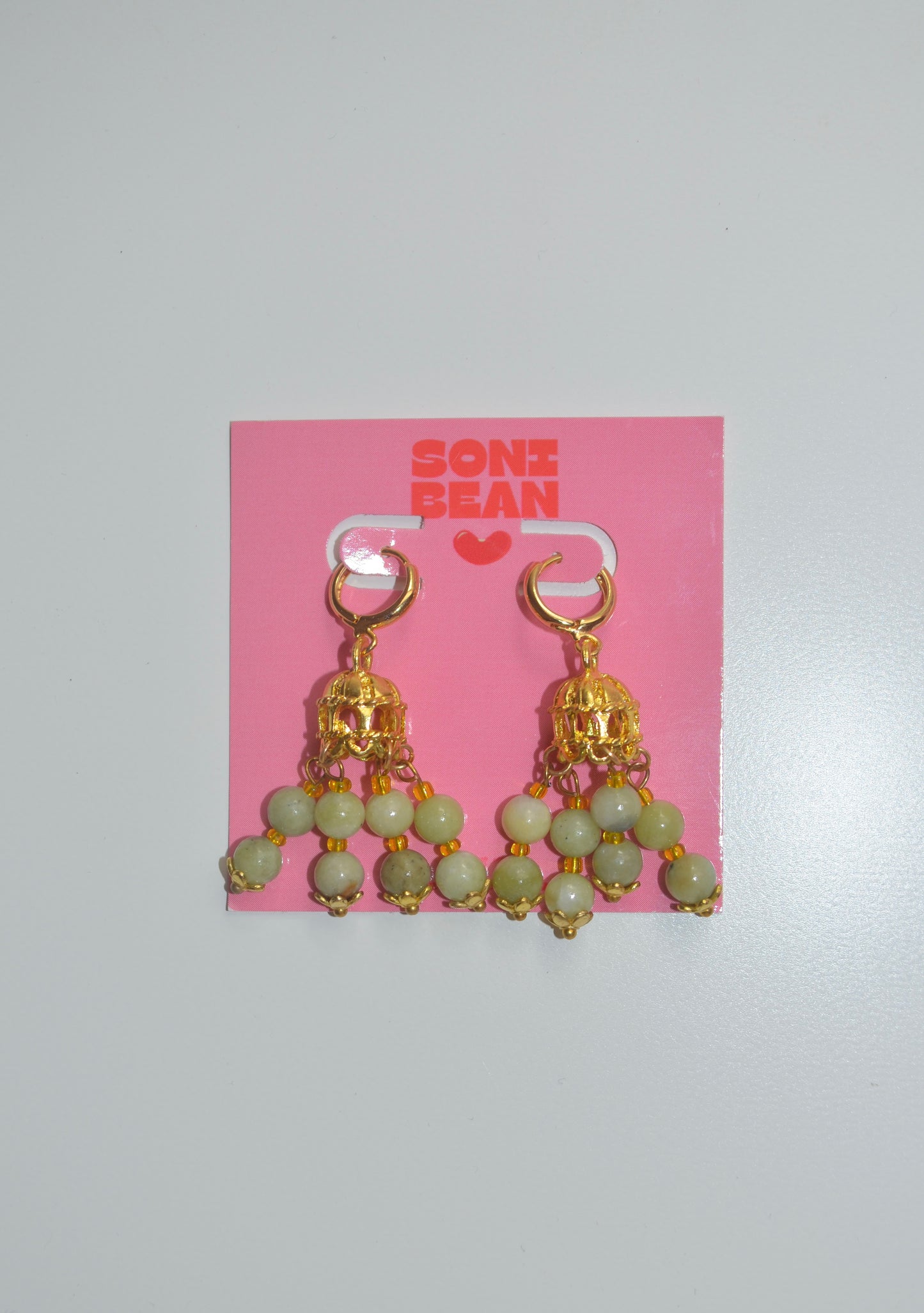 Soft jade jhumkas