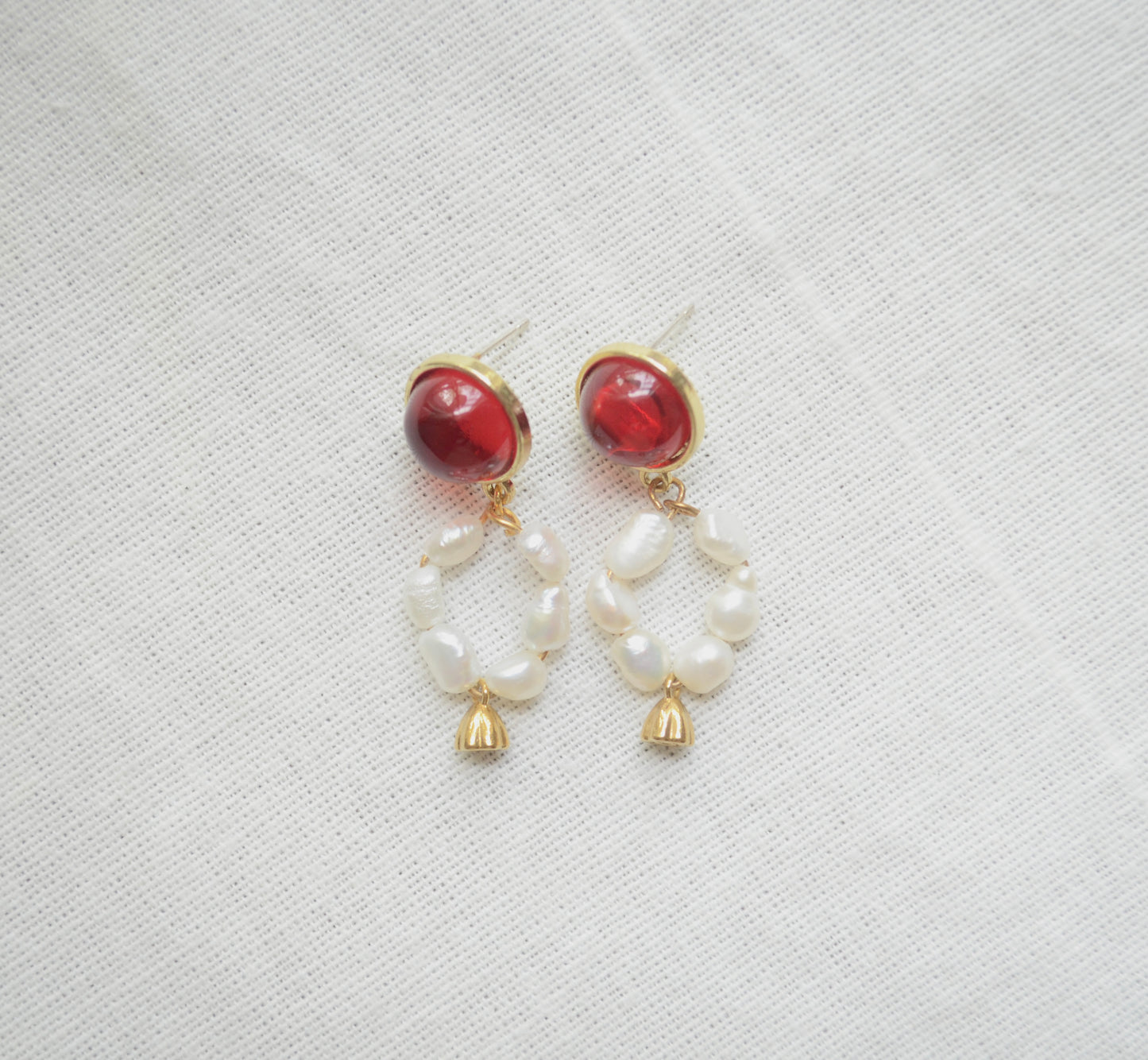 Maharani pearl hoops
