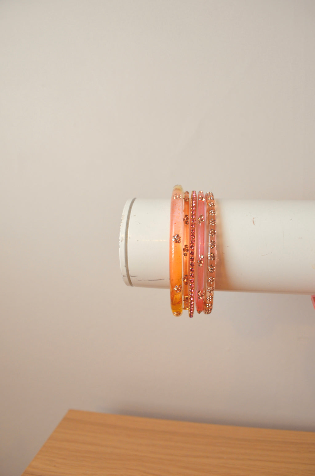 Peachy cheeks bangle stack