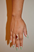 14k gold filled Garnet adjustable ring