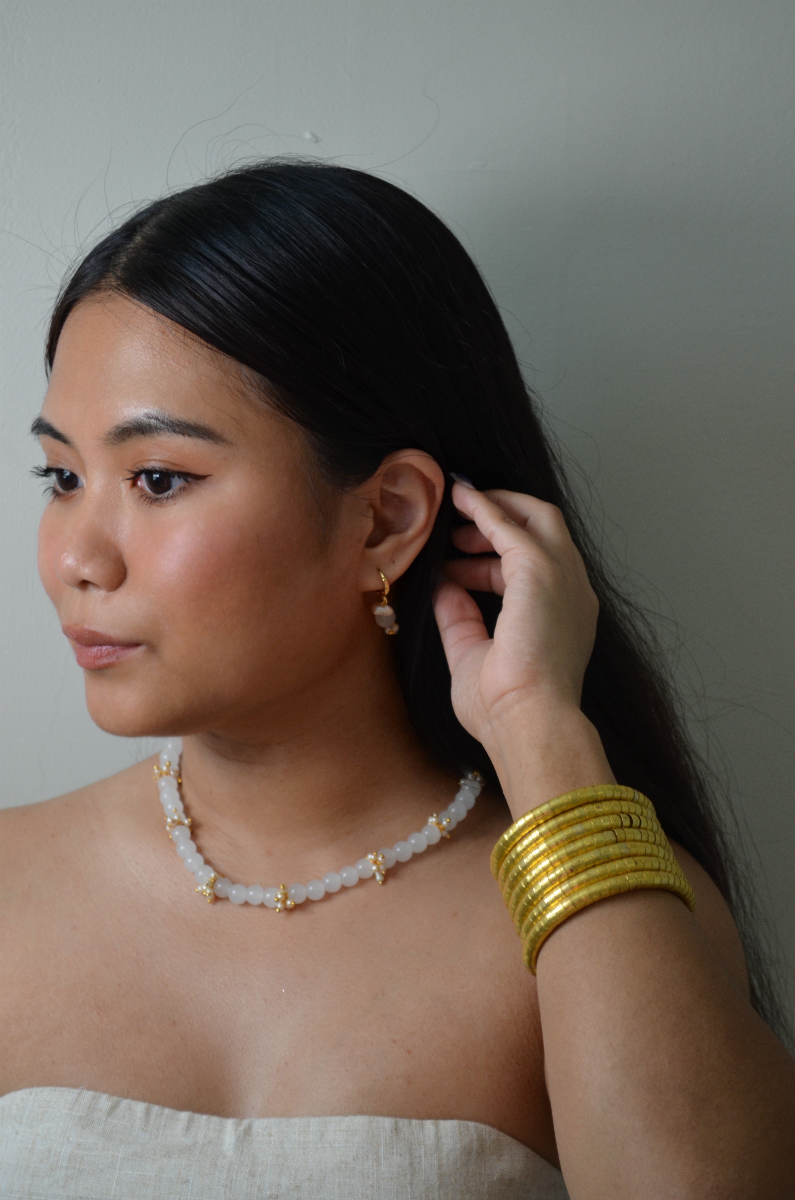 Gold swirl wrap around bracelet