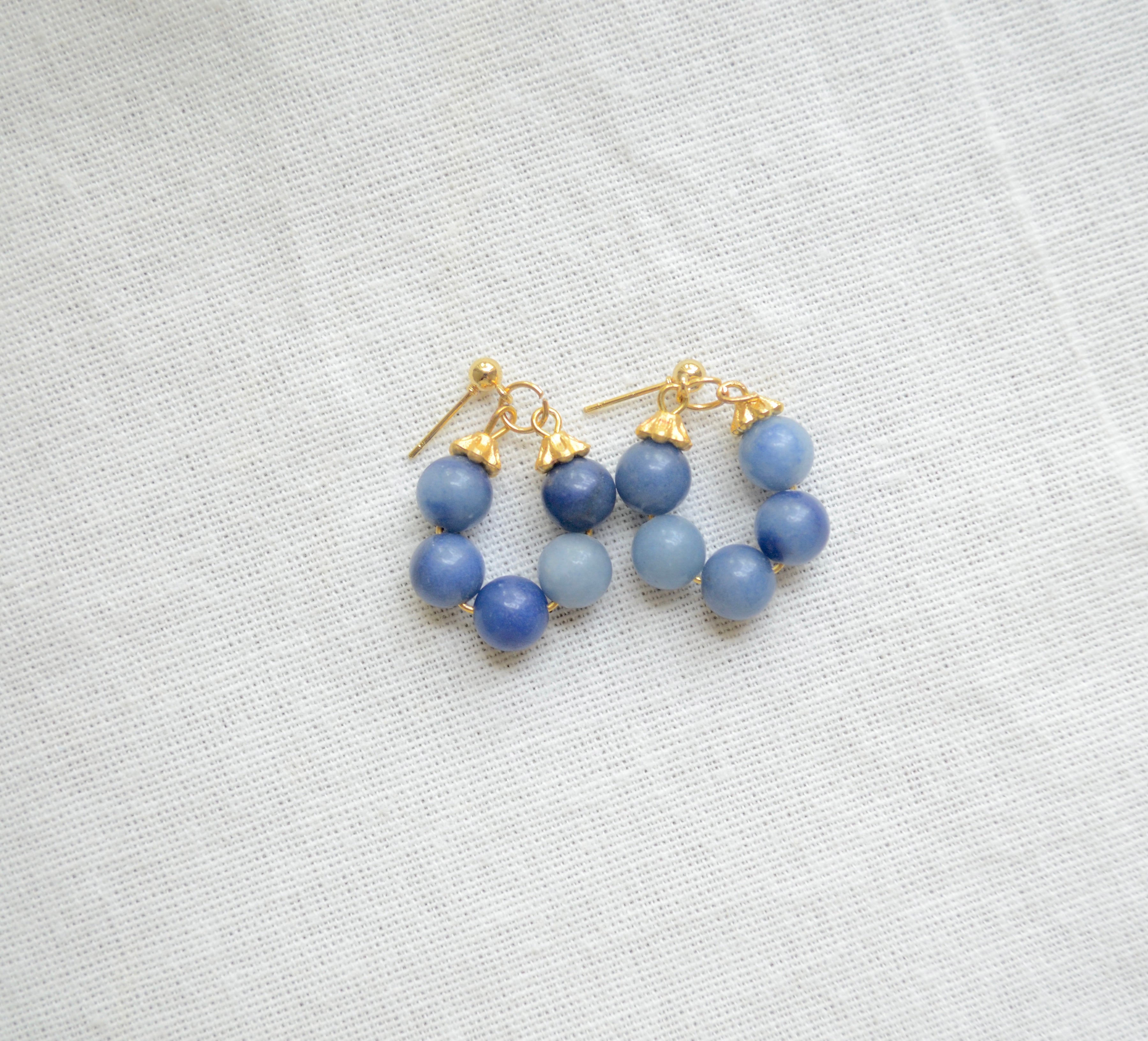 Blue stone mini hoops