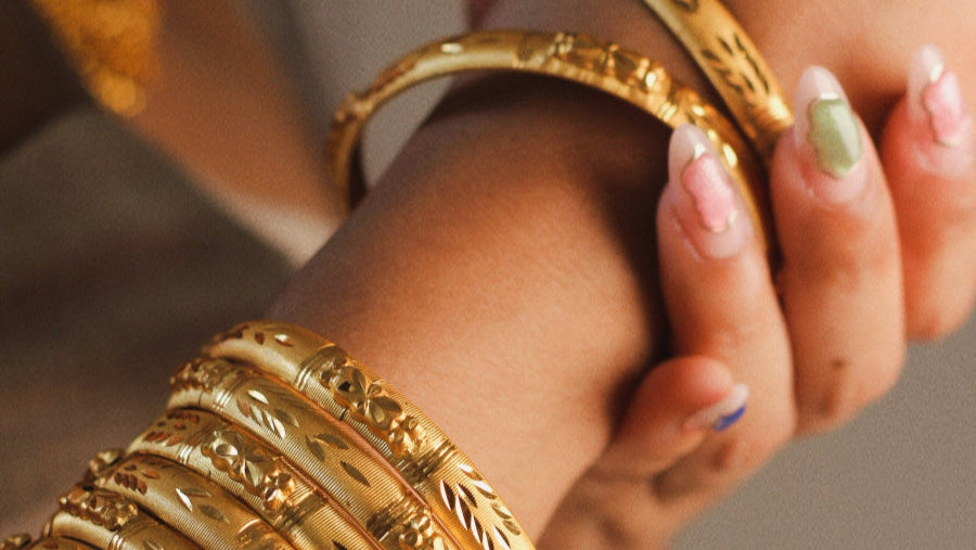 14k Gold plated thick bangle