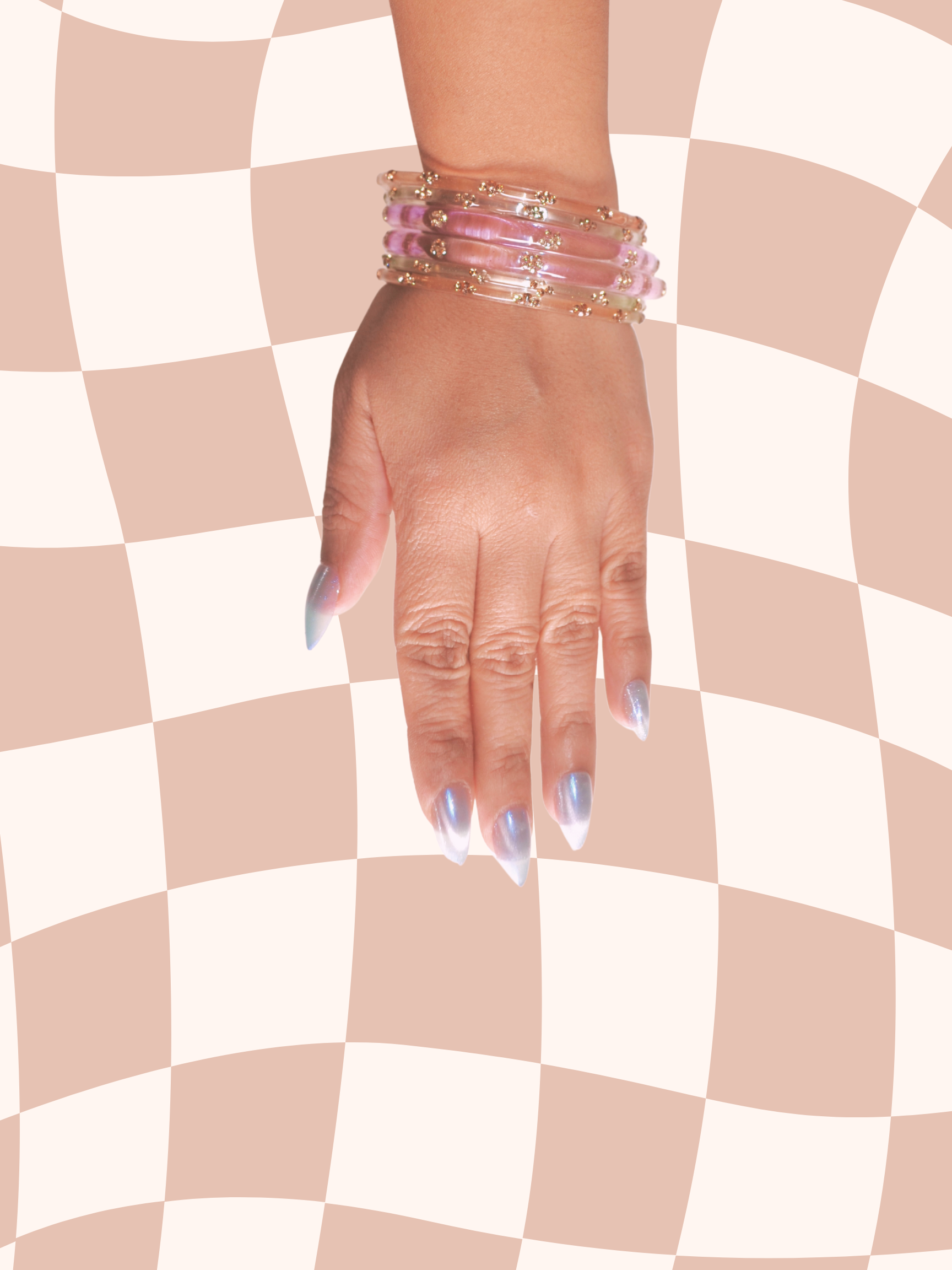 Beige moment bangle stack