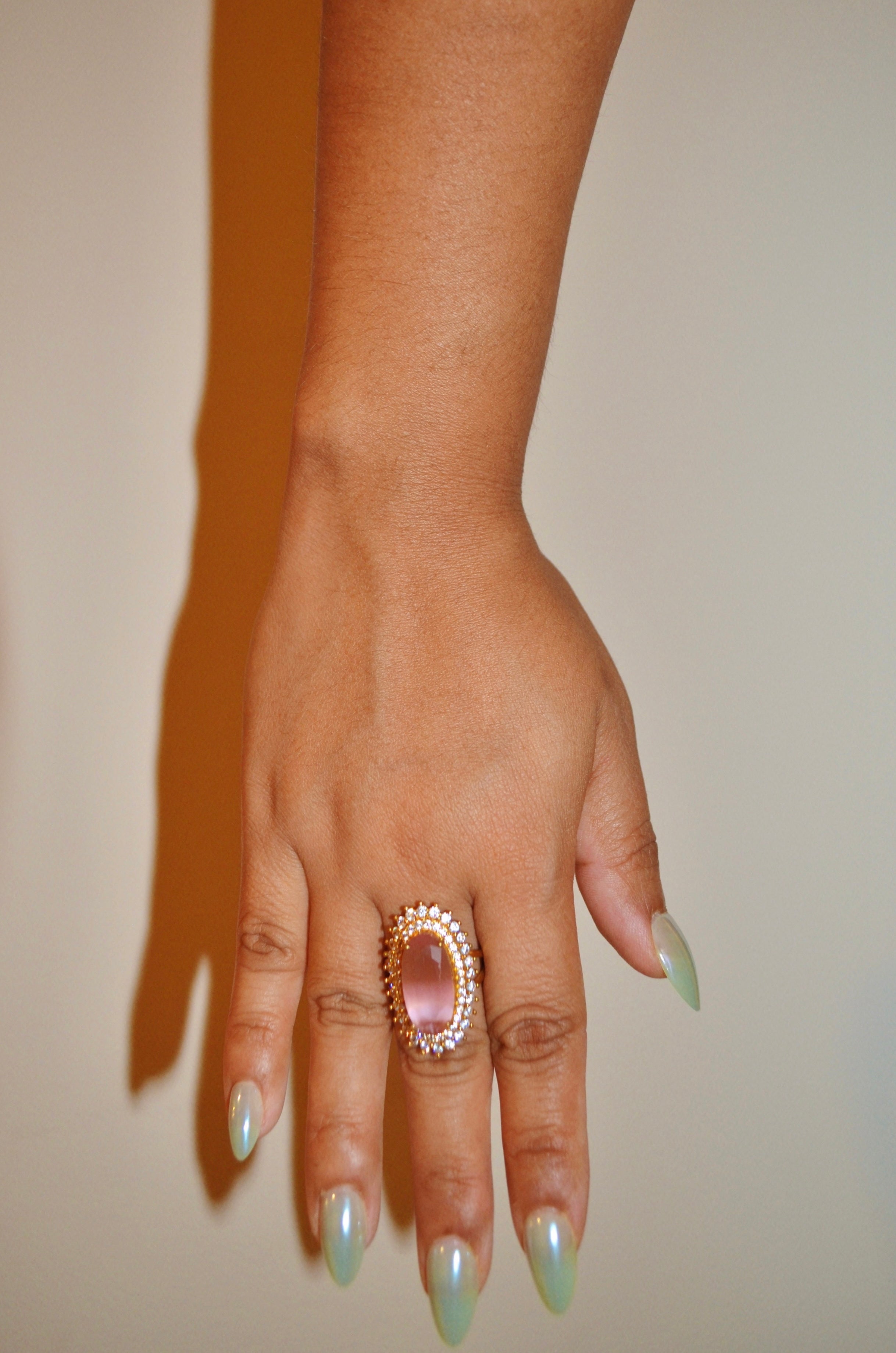 Light pink cocktail ring