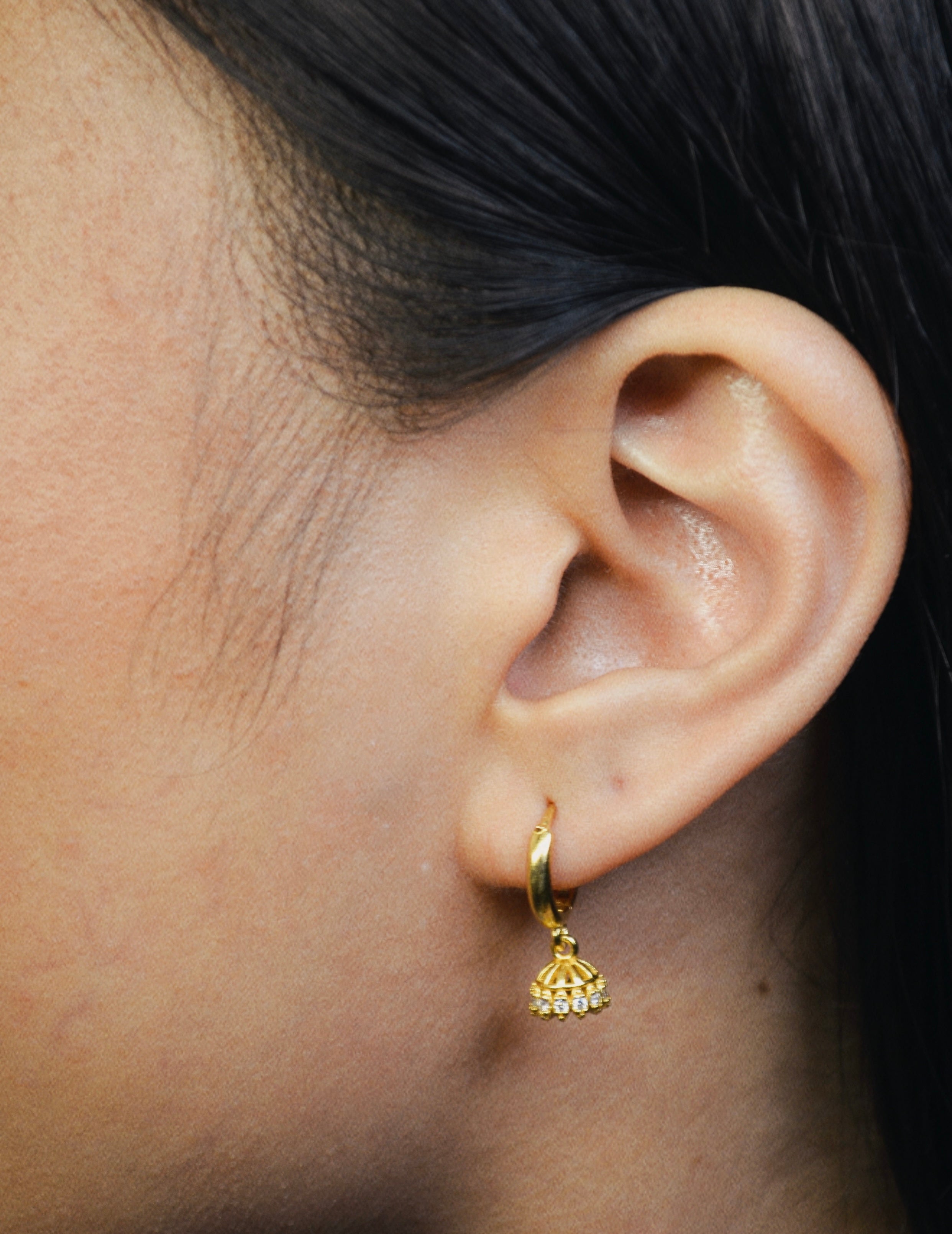 Gold filled mini jhumka earrings