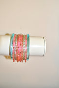 Cotton candy bangle stack