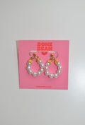 Mini pearl hoop earrings