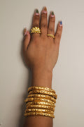 14k Gold plated thick bangle
