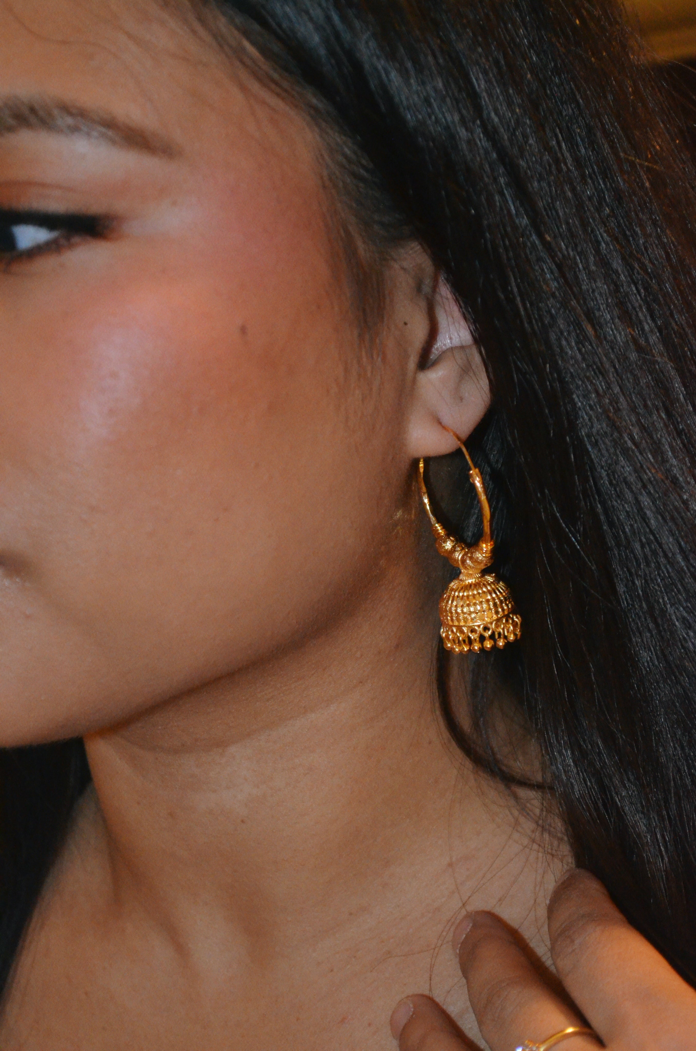 Halo jhumka drop hoop