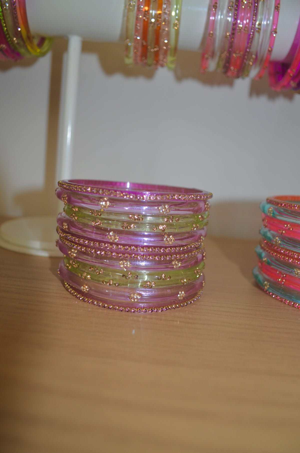 Ube matcha latte bangle stack