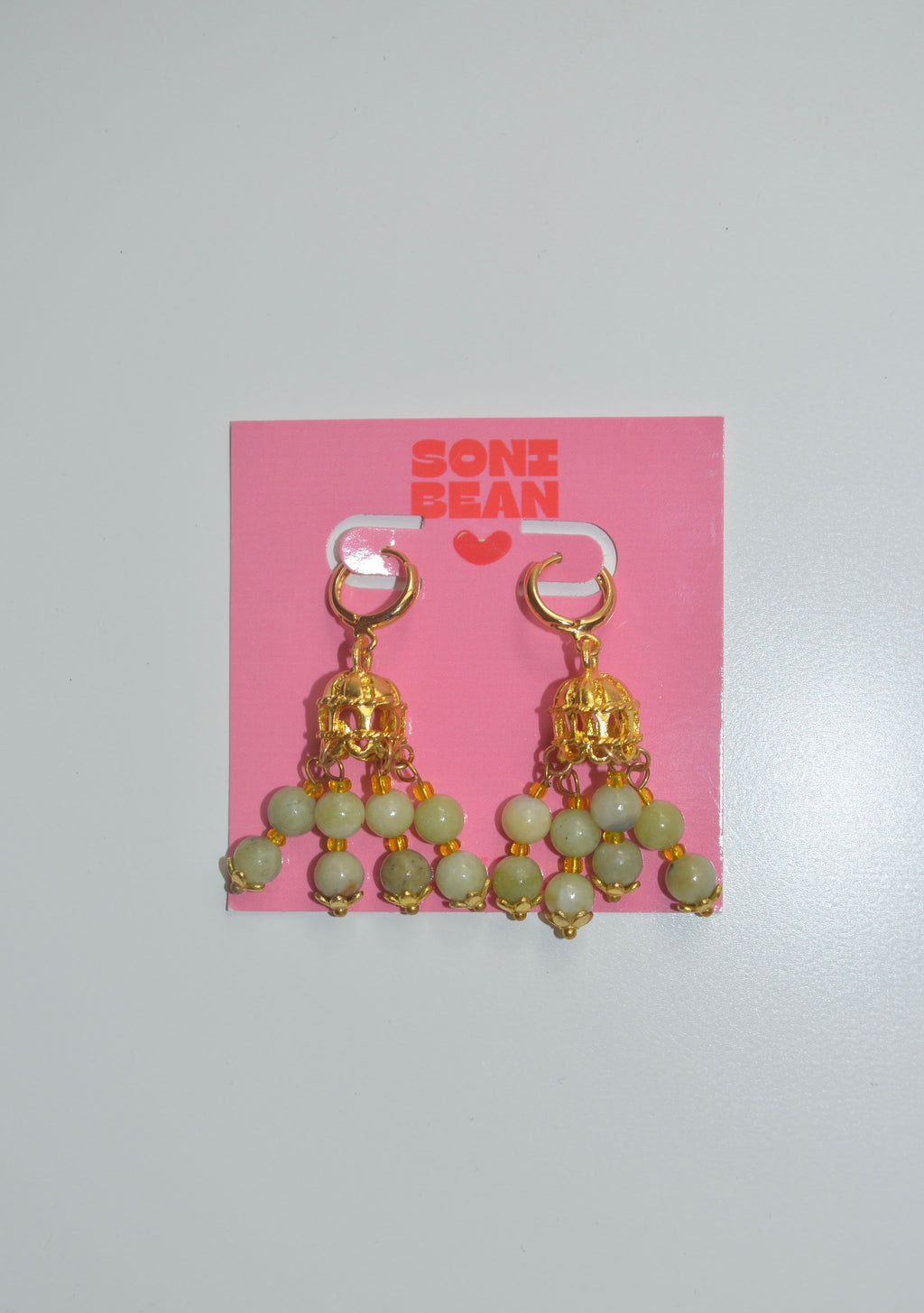 Soft jade jhumkas