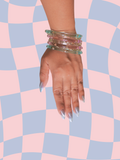 Cotton candy bangle stack