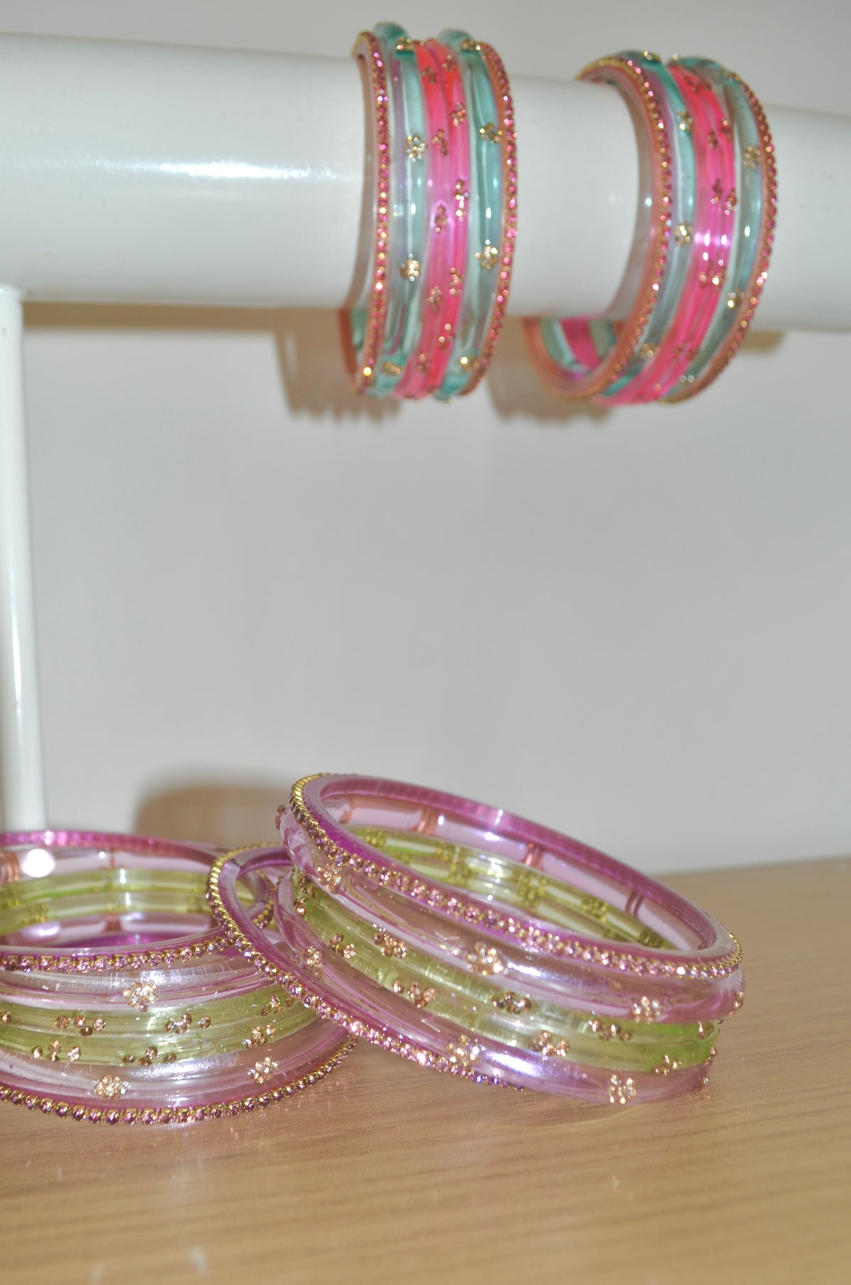 Ube matcha latte bangle stack