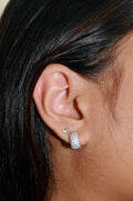 14k silver plated CZ Huggies