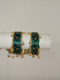 Royal teal Kashmiri bangle stack