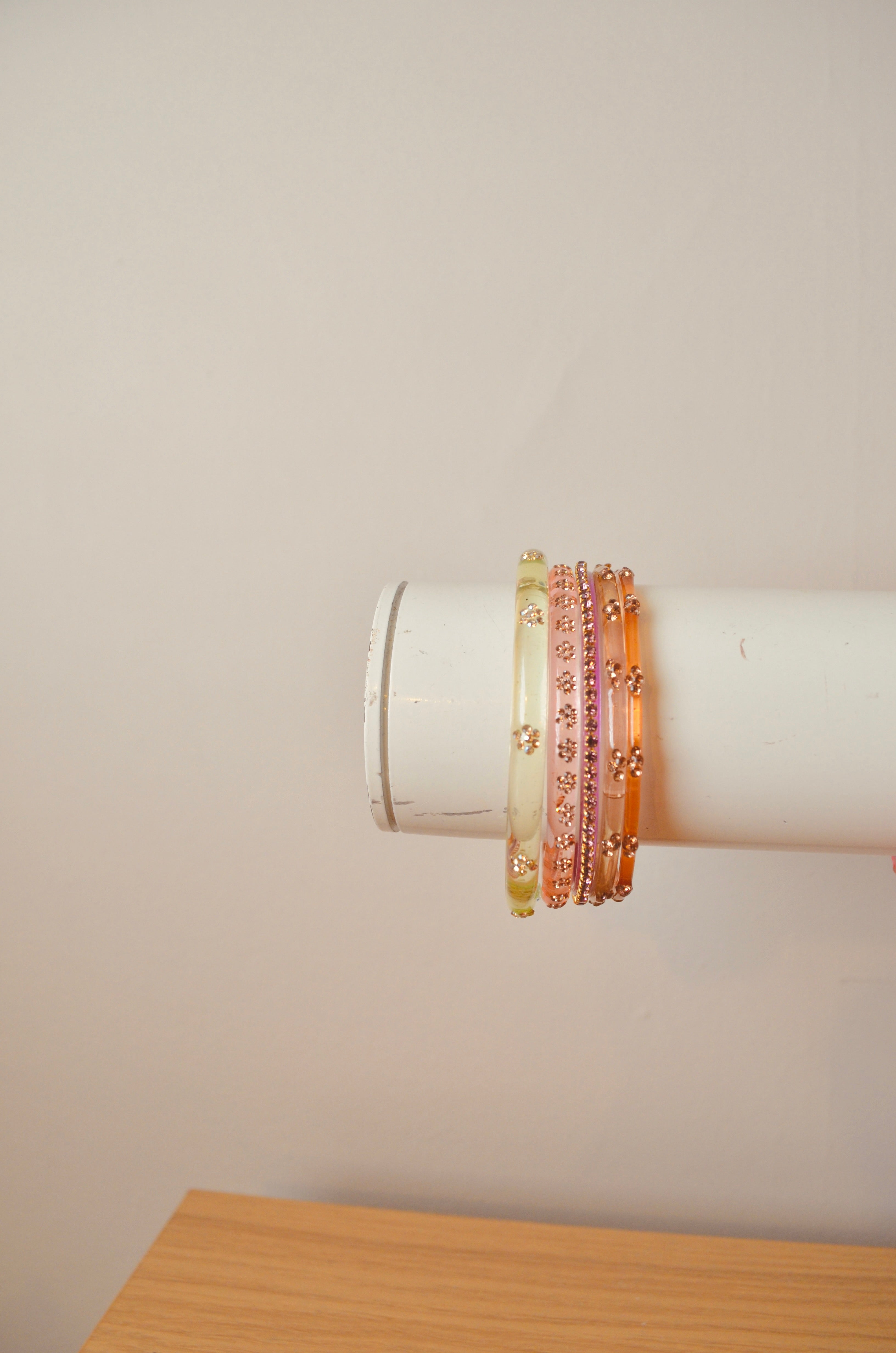 Citrus petals bangle stack