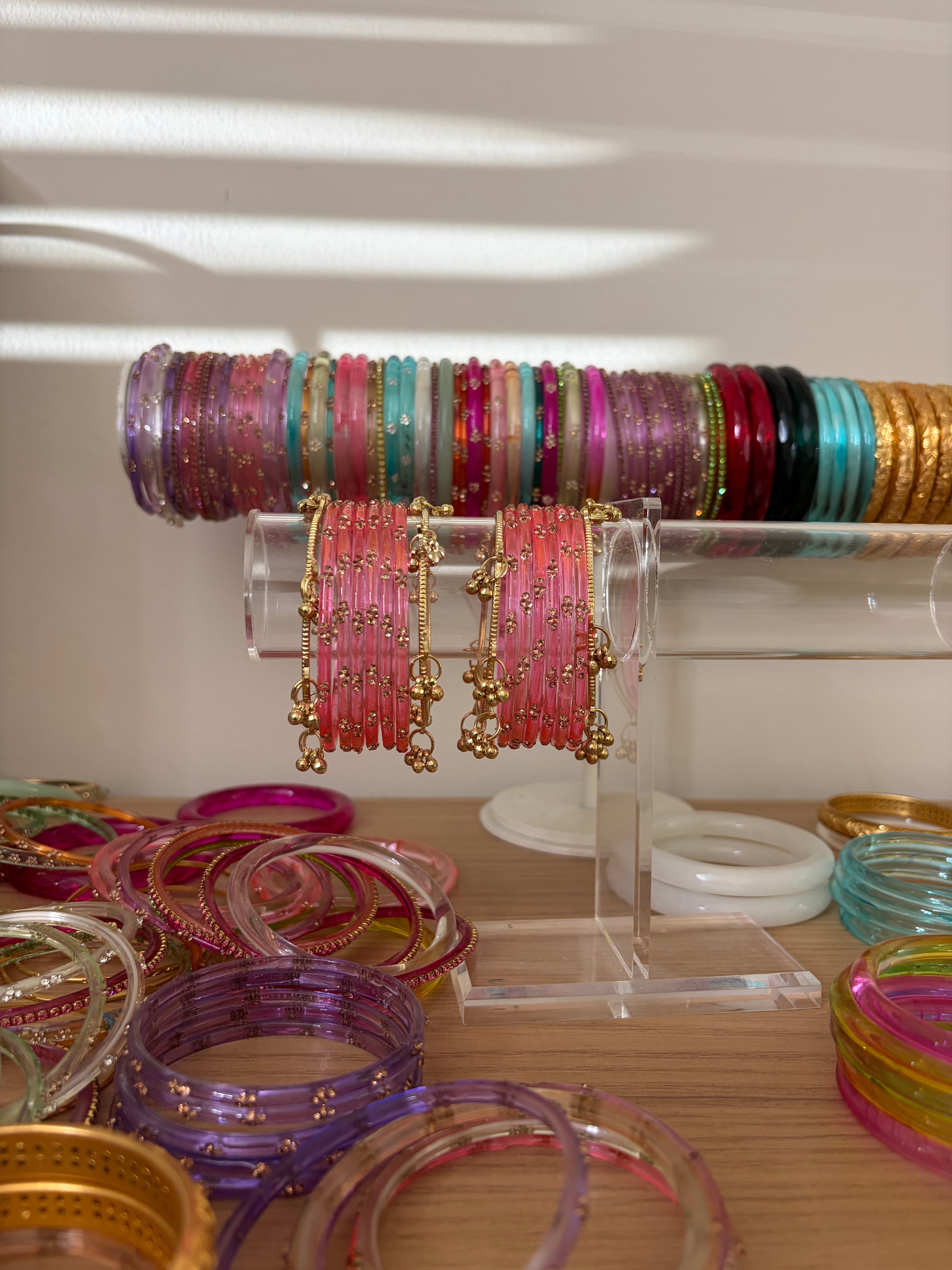 Strawberry jam Kashmiri bangle stack