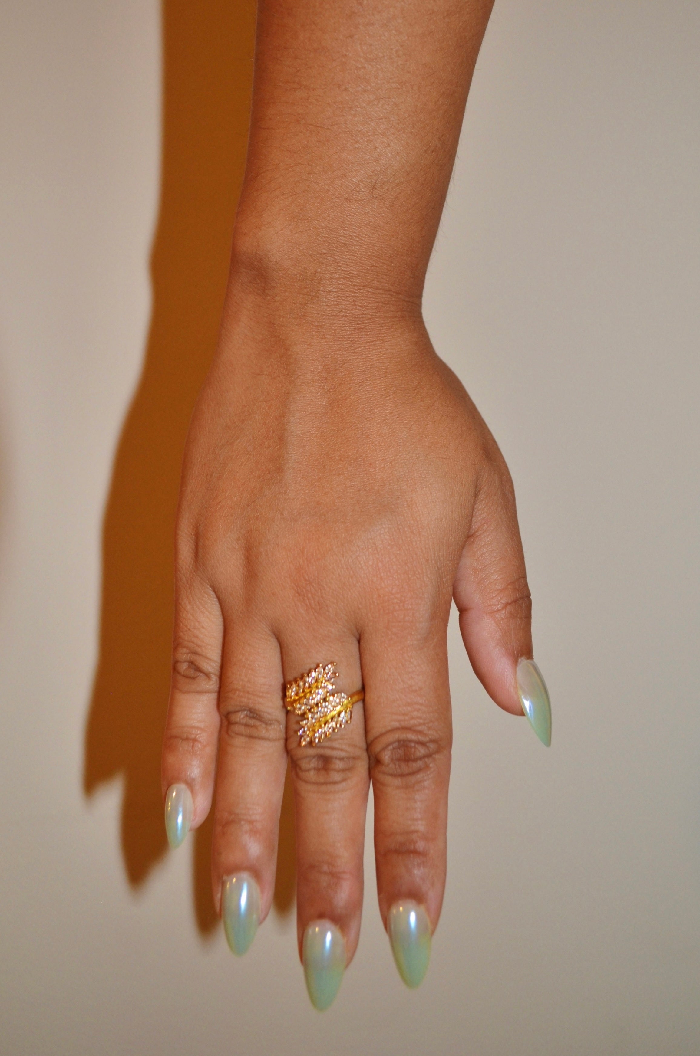 Gold leaf adjustable ring
