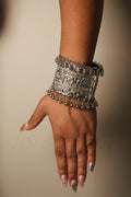Oxidized silver mirror cuff