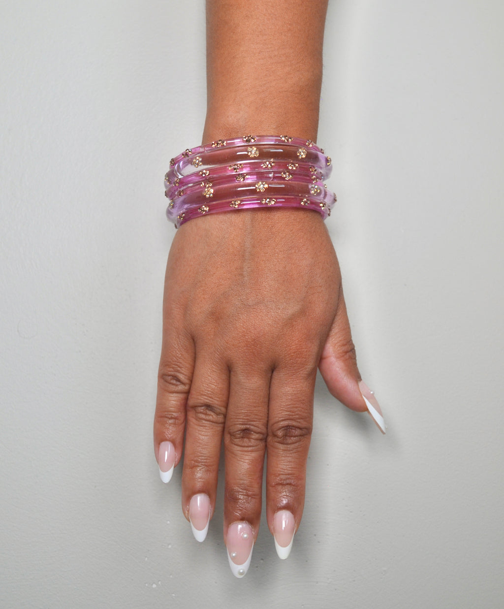 Lavender cake bangle stack
