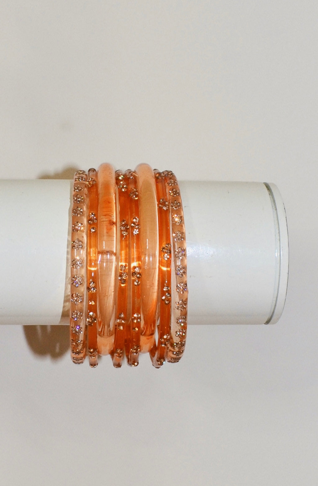 Orange creamsicle bangle stack