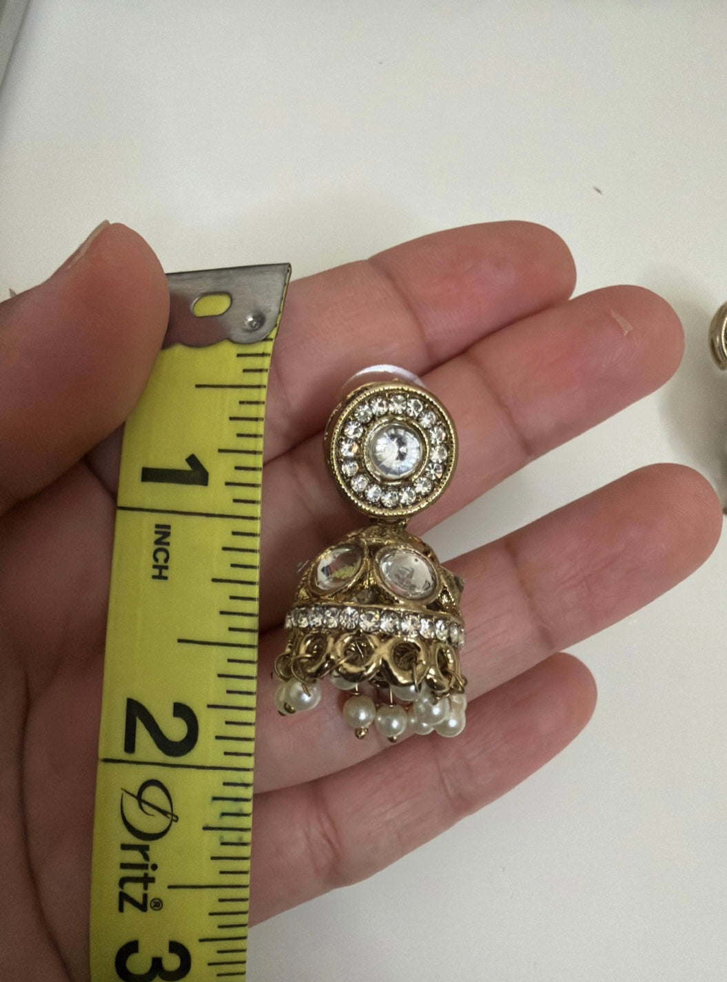 Small champagne Rani jhumkas