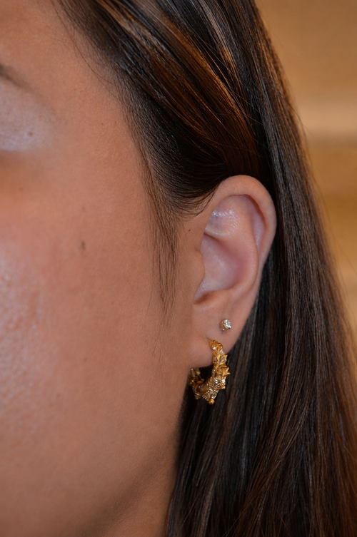 14k Gold filled rhinestone marwari hoops