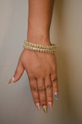 Gold rhinestone crystal bangle