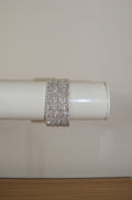 Silver CZ stones bangle set