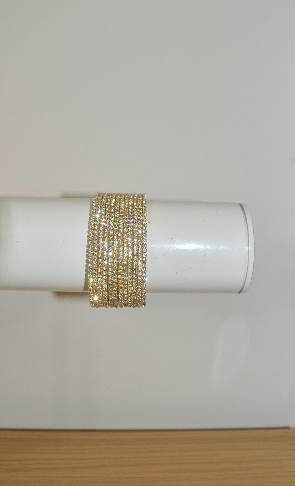 Gold CZ stone bangle set