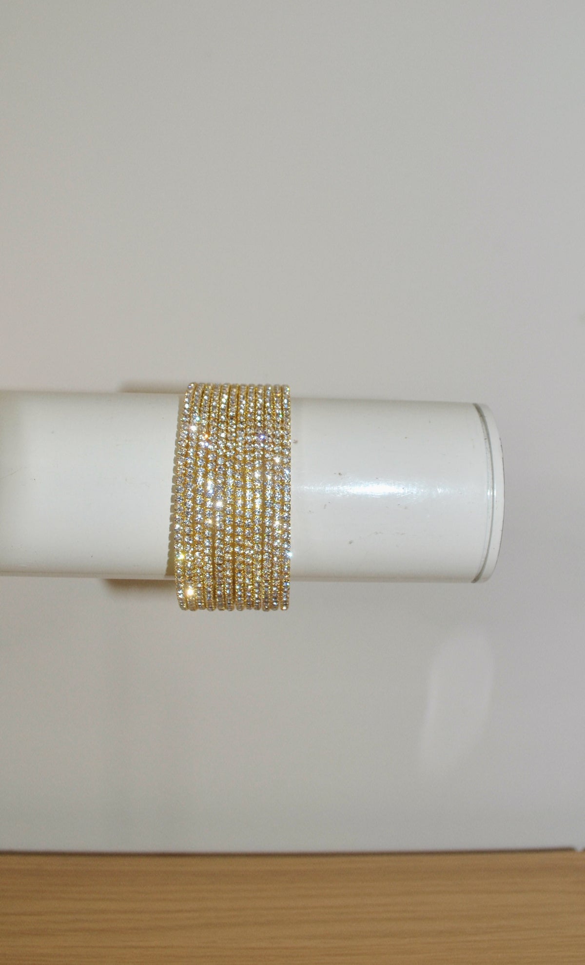 Gold CZ stone bangle set
