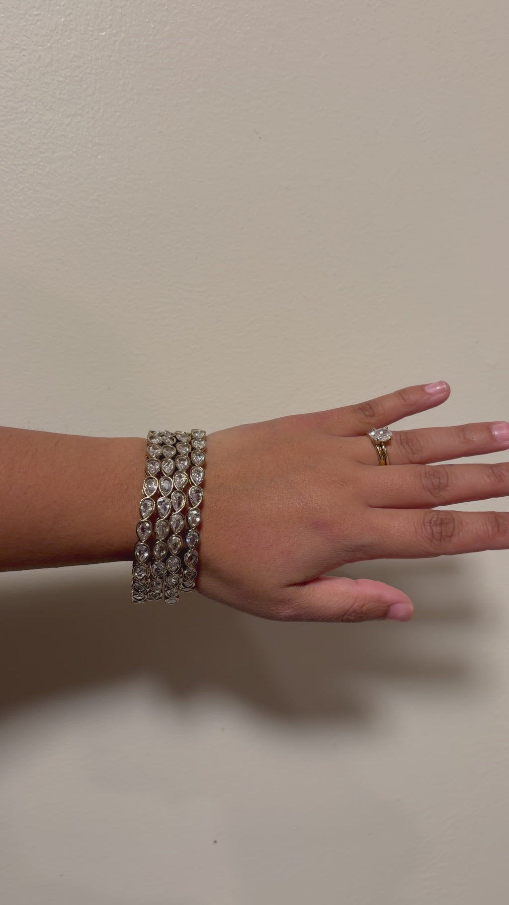 Pear drop kundan bangles