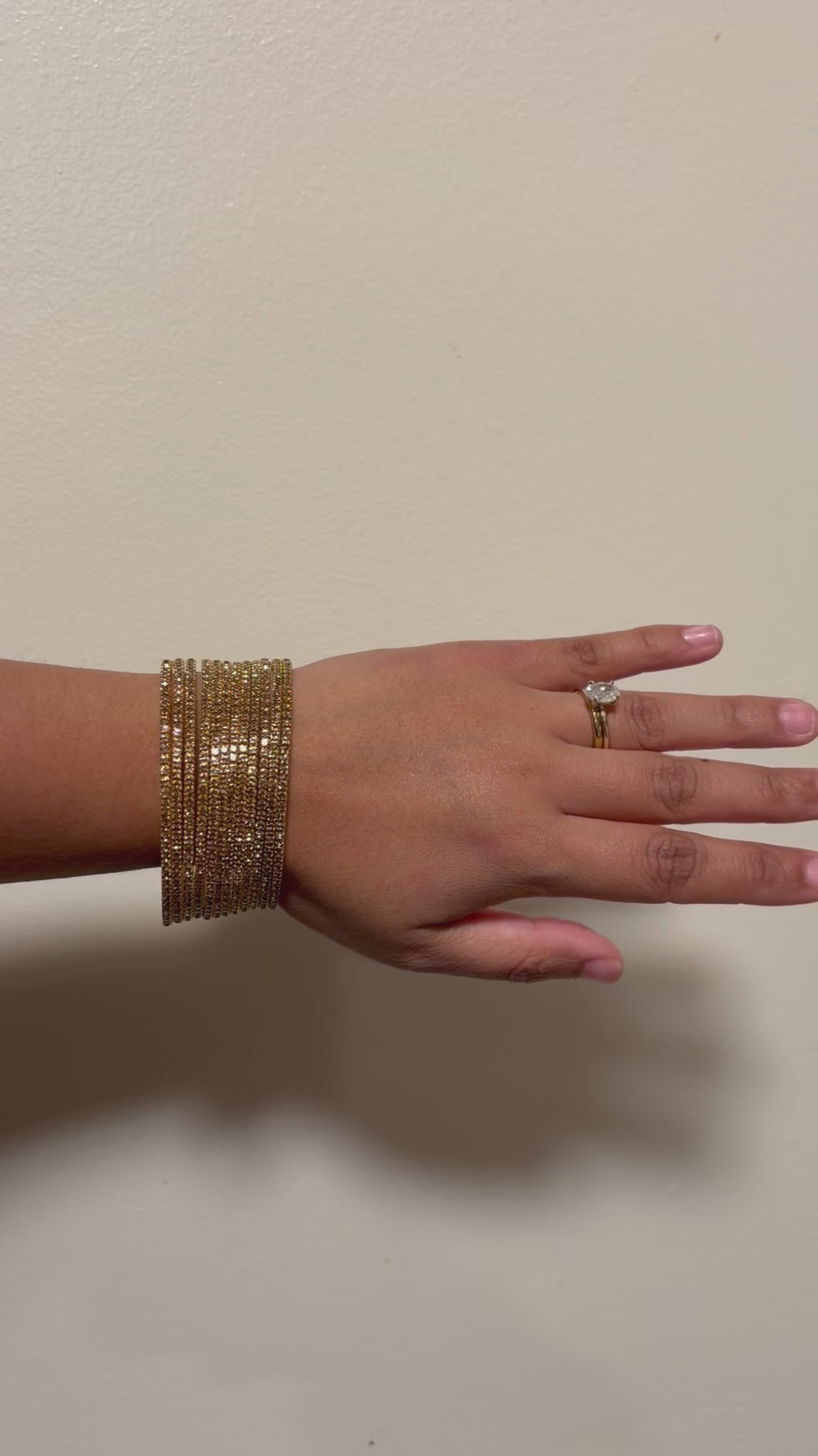 Bronze gold CZ bangle set