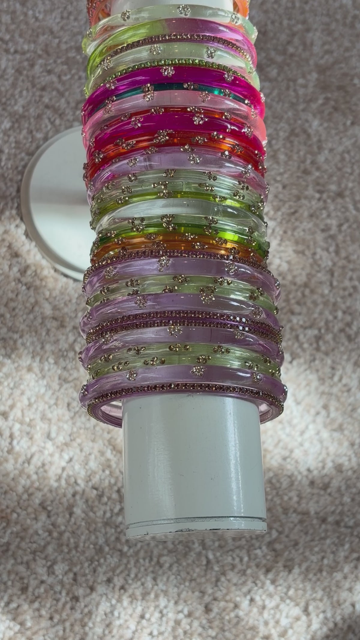 Ube matcha latte bangle stack