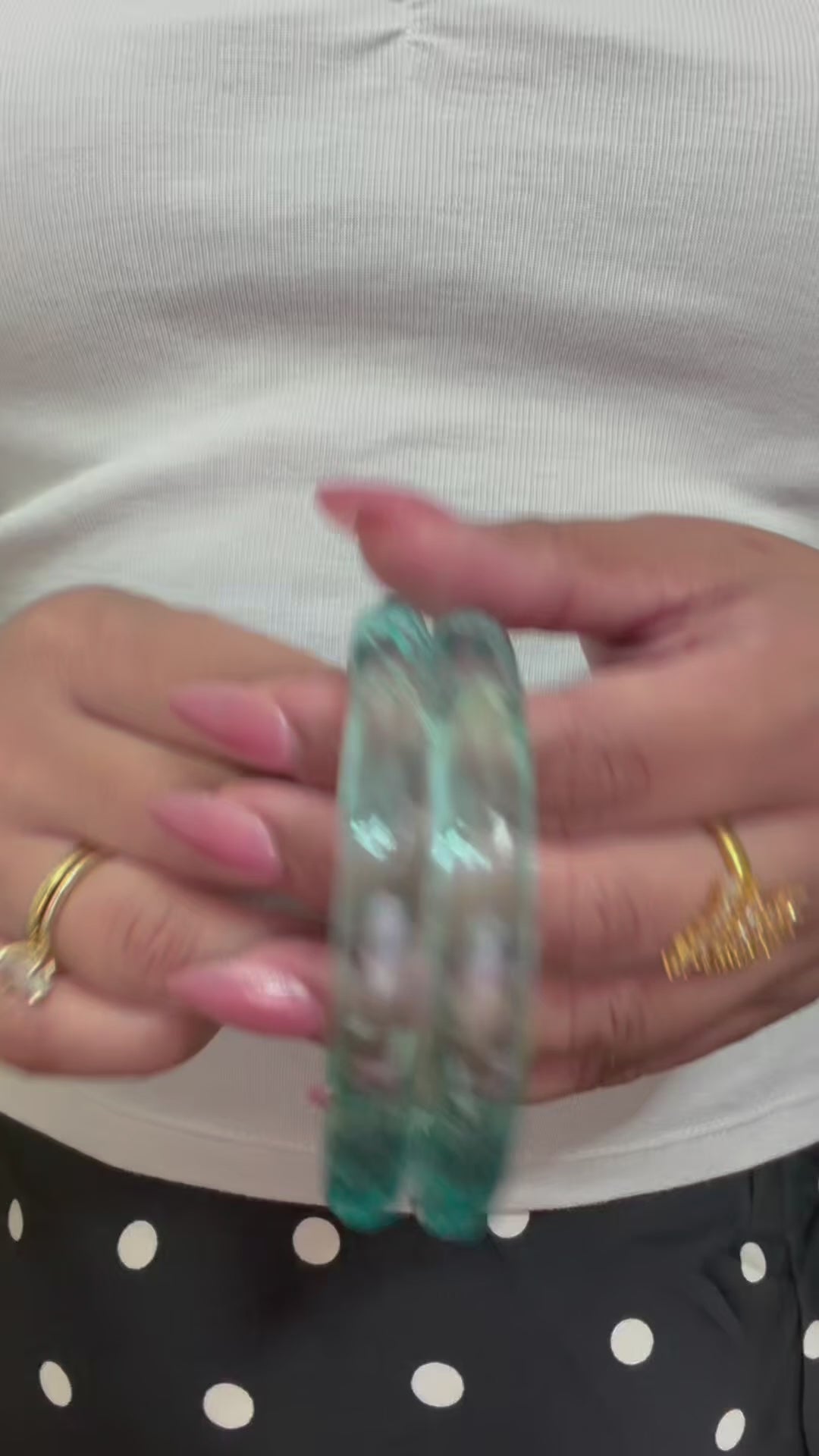 10mm diamond cut glass bangles