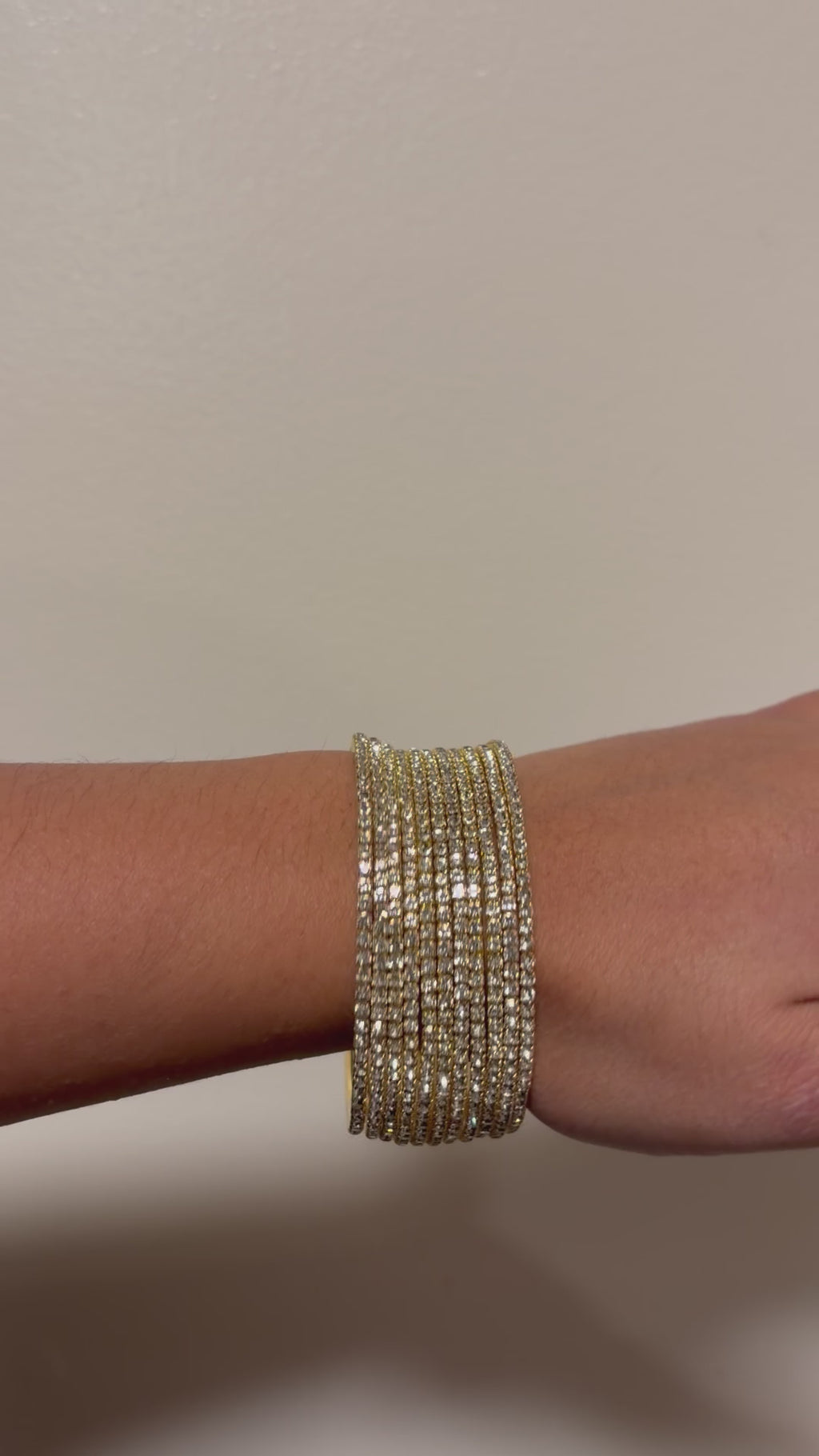 Gold CZ stone bangle set
