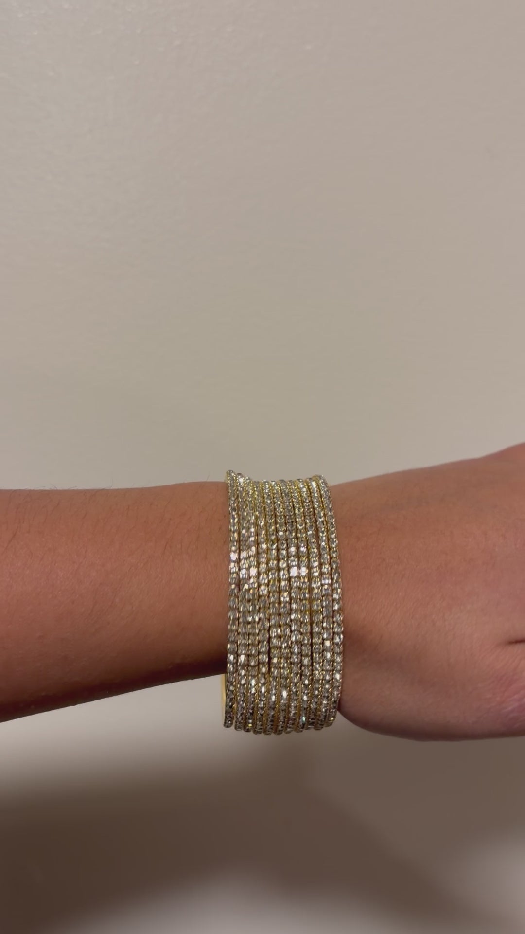 Gold CZ stone bangle set