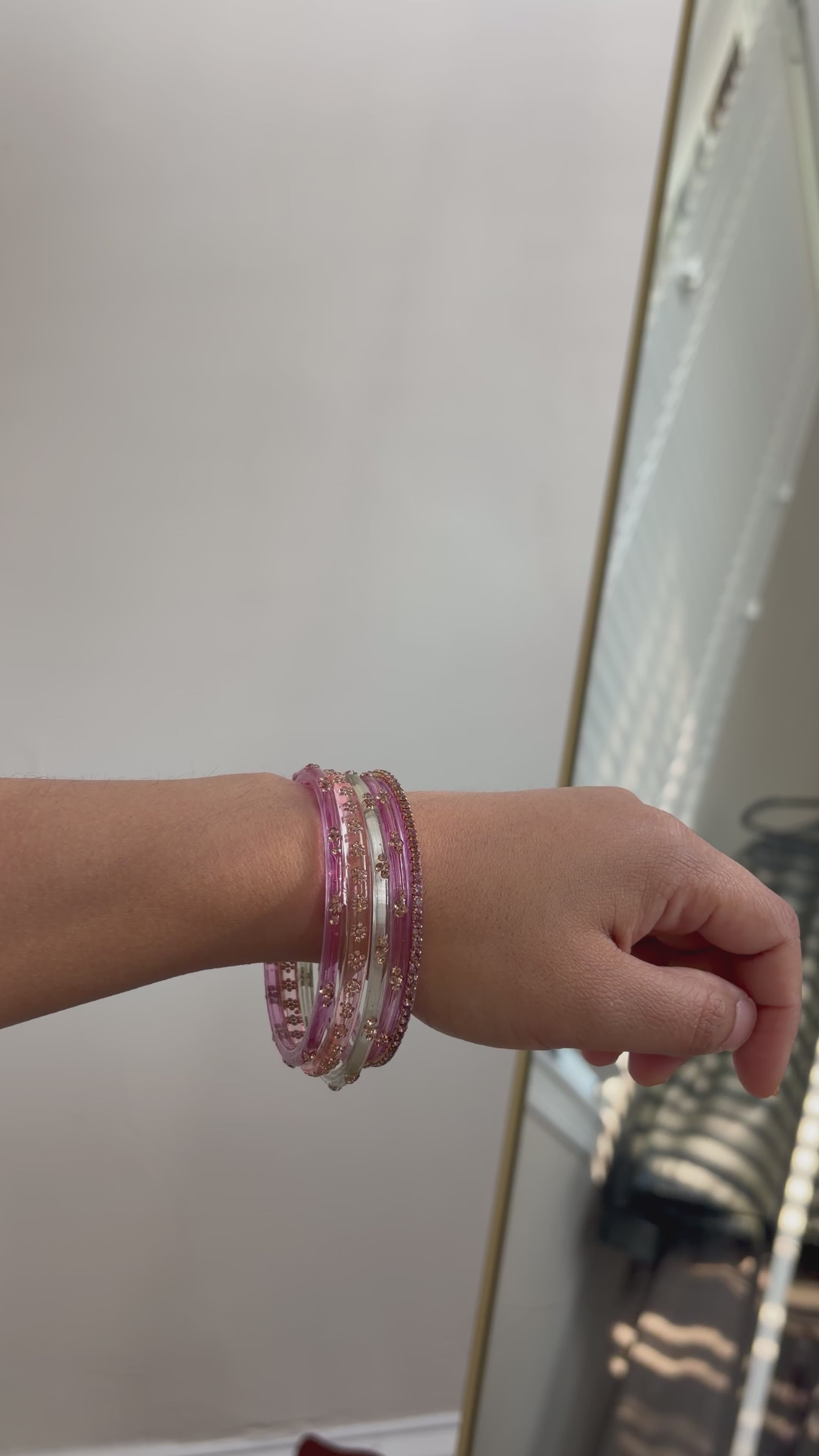 Purple Lillies bangle stack